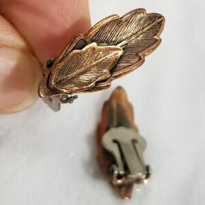 vintage copper clip on earrings (NEEDS CLEANING) 1.1463